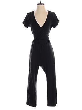 Nunuy Sofia Nursing Jumpsuit Pima Cotton Post Partum Breastfeeding Black Small